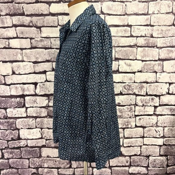 Michael Kors Blue & White Long Sleeve Blouse Size L - Picture 3 of 9